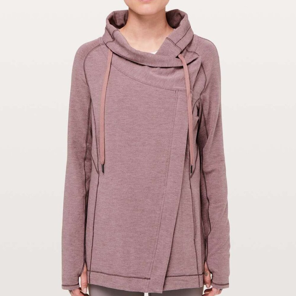 Lululemon Coast Easy Wrap Hoodie Women's Size‎ 6 Heathered Misty Merlot